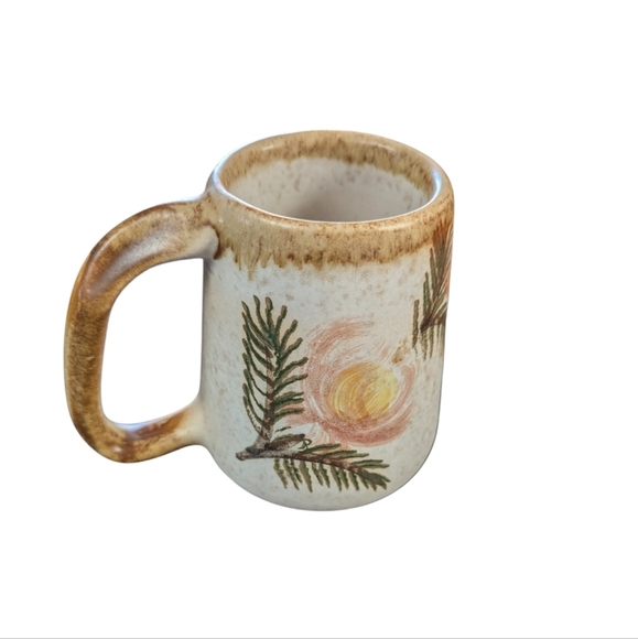 VTG 1955 Chatham Potters Mug Stoneware Left Handed Stoneware Fruit Pine Cottage - Picture 7 of 7